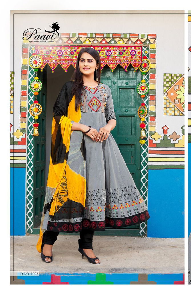 Paavi Panna 17 Fancy Festive Wear Cotton Kurti With Bottom And Dupatta Collection